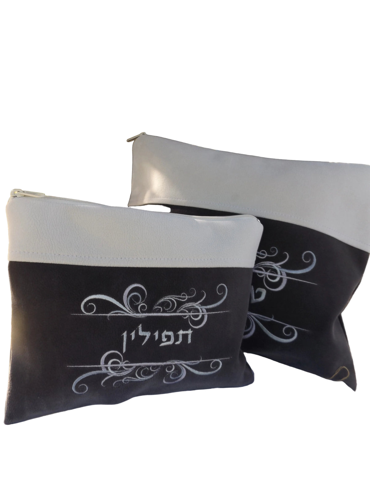 כיסוי לטלית ולתפילין מבד קלינטקס- שמנת אפור כחול